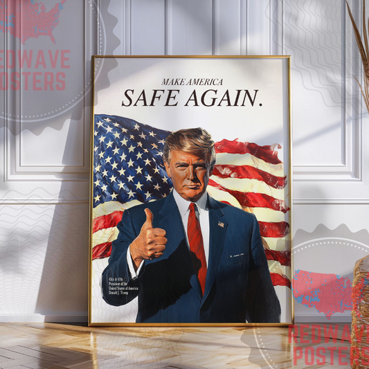 "Make America Safe Again" Vintage Matte Poster / President Donald Trump