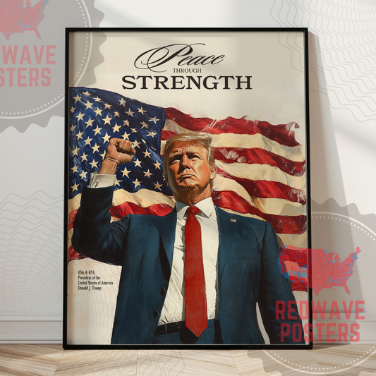 "Peace Through Strength" Vintage Matte Poster / President Donald Trump